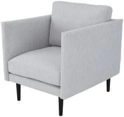 Veke Kajo Nojatuoli Vaaleanharmaa Melva 83 Kangas, Mustat Jalat