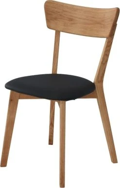 Veke Koto Tuoli öljytty Tammi, Musta PU-keinonahka Istuin -4Living Store koto tuoli ljytty tammi 2