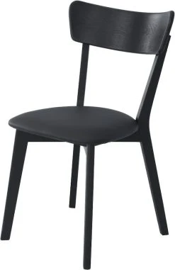 Veke Koto Tuoli öljytty Tammi, Musta PU-keinonahka Istuin -4Living Store koto tuoli musta lakattu tammi 2 2