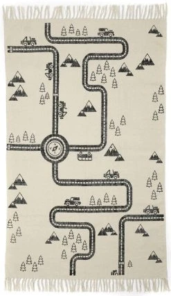 Mattokymppi Hapsu Liikennematto Luonnonvalkoinen/musta 100x150 Cm -4Living Store liikennematto