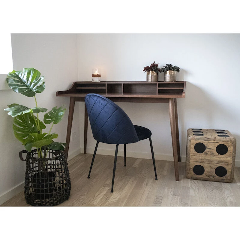 House Nordic Geneve Tuoli, Sininen Sametti, Mustat Jalat 2 House Nordic Geneve Tuoli, Sininen Sametti, Mustat Jalat - Image 2