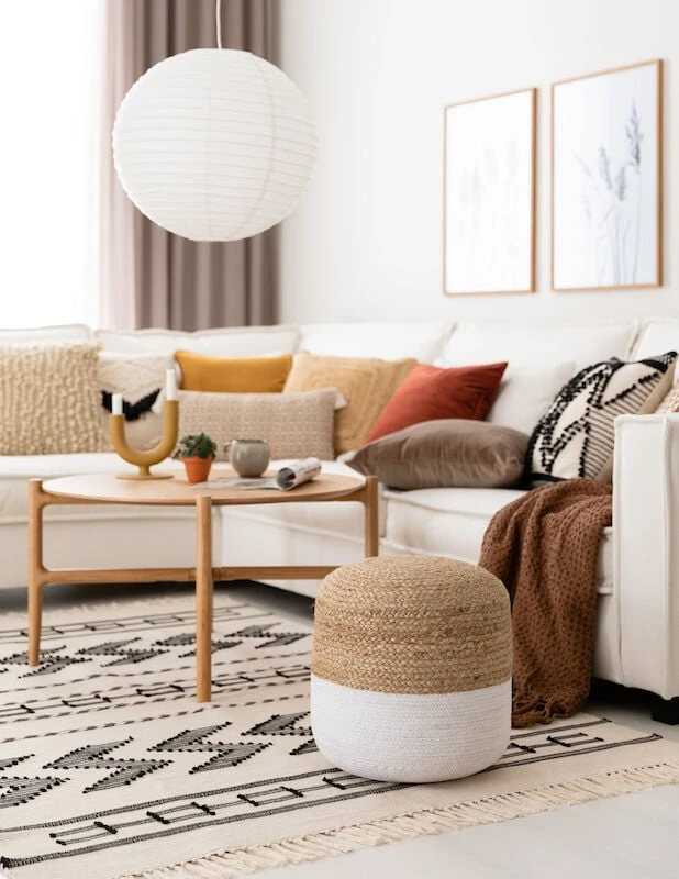 Veke Poiju Pyöreä Rahi Ø40 Cm Luonnonväri/valkoinen 4 Veke Poiju Pyöreä Rahi Ø40 Cm Luonnonväri/valkoinen - Image 4