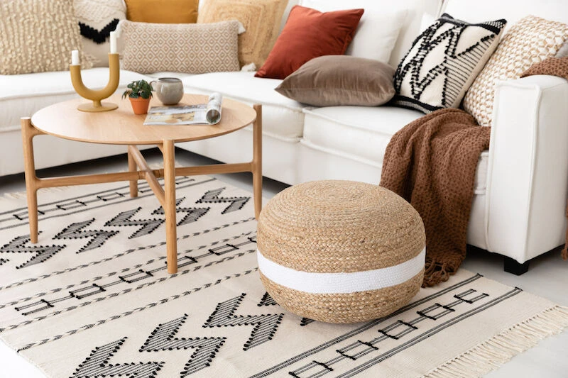 Veke Rantu Pyöreä Rahi Ø50 Cm Luonnonväri/valkoinen 1 Veke Rantu Pyöreä Rahi Ø50 Cm Luonnonväri/valkoinen