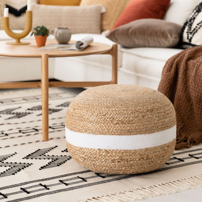 Veke Rantu Pyöreä Rahi Ø50 Cm Luonnonväri/valkoinen 2 Veke Rantu Pyöreä Rahi Ø50 Cm Luonnonväri/valkoinen - Image 2