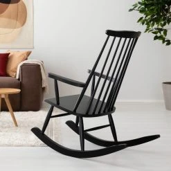 Veke Retro Keinutuoli Musta 9 Veke Retro Keinutuoli Musta -4Living Store retro keinutuoli musta web 2