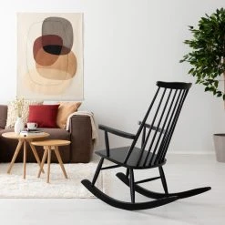 Veke Retro Keinutuoli Musta