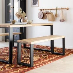 Veke Ruska Penkki 35x126 Cm Harjattu Ja Lakattu Mänty Savunharmaa/musta Metalli -4Living Store ruska lankkupenkki 35x126 cm antiikkipetsattu musta web 2