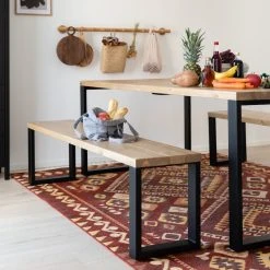 Veke Ruska Penkki 35x176 Cm Antiikkipetsattu Harjattu Ja Lakattu Mänty/musta Met