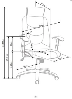 Halmar Stilo Työtuoli Musta -4Living Store stilo ty tuoli mitat